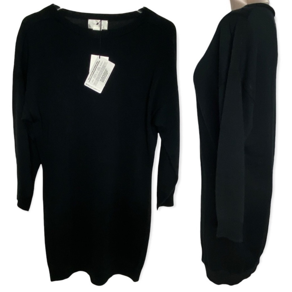 NWT Knititude Black Cotton Blend Sweater Dress Sz S